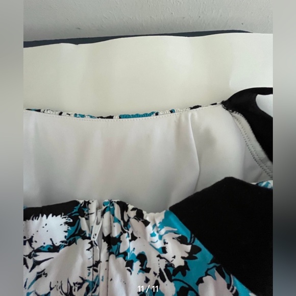 B. Smart Y2K Sleeveless Floral Formal Dress Umpire waist Blue and White Size 4 - Picture 10 of 13
